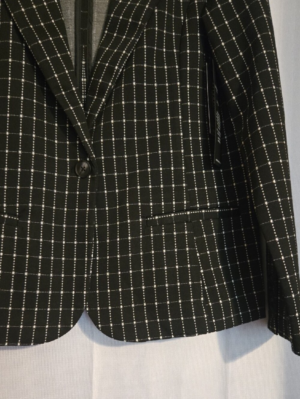 Liverpool Black Windowpane Single-Button Fitted Blazer PL NWT - Picture 4 of 12